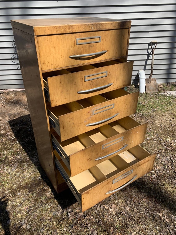 Vintage Industrial Metal Tool Parts Bin Cabinet, Large Metal