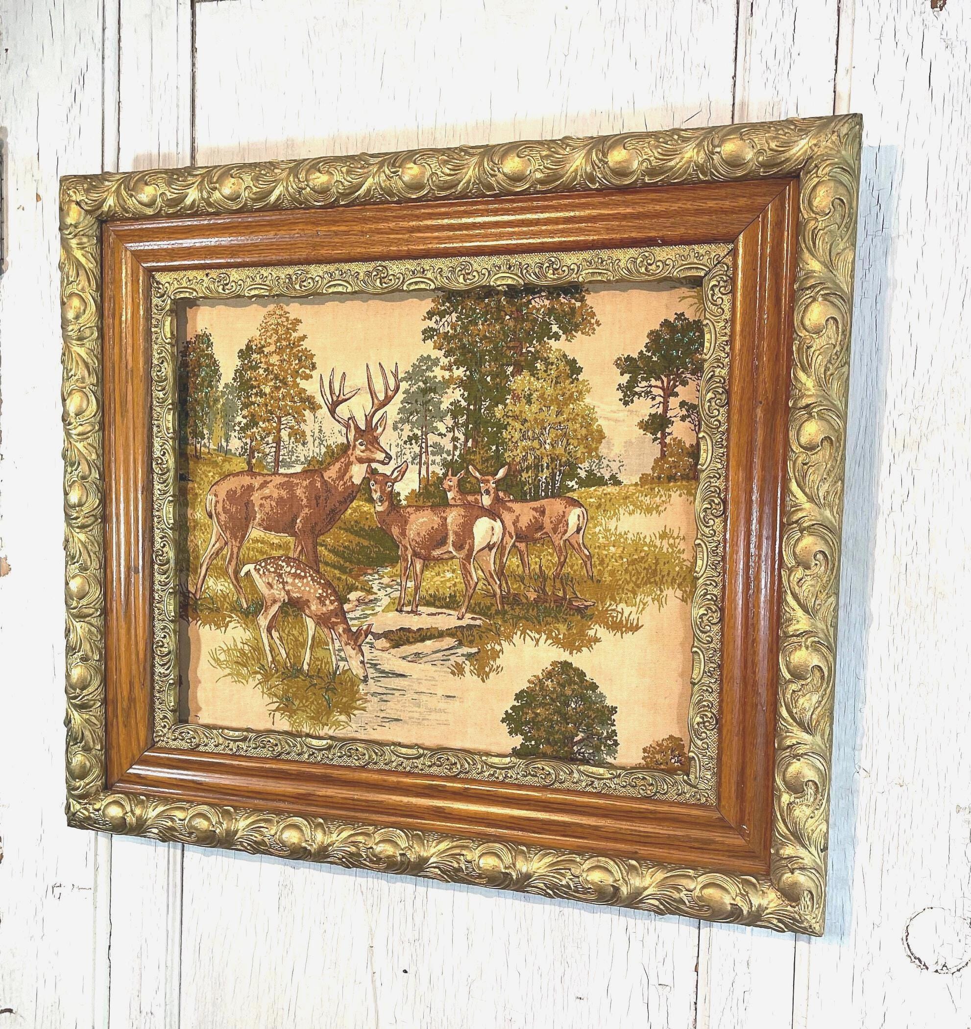 Antique Rustic Deer Wildlife Wall Art Framed EB22 - Etsy