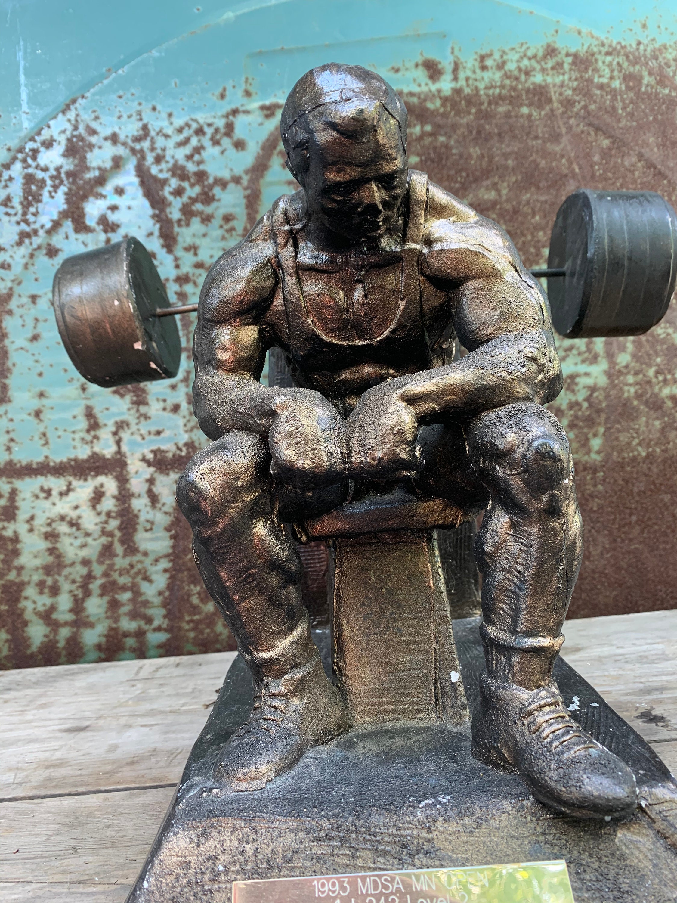 Vintage Don Len Bodybuilding Trophy, Weight Lifting, Weight Lifter ...