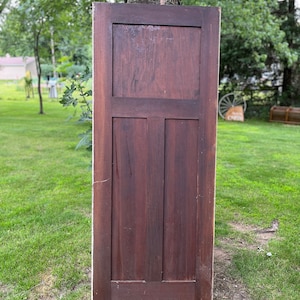 Antique Wood Recessed Three Panel Swing Interior Door, Architectural Salvage, Reclaimed, Renovation 32&quot; x 79.75&quot; BP97