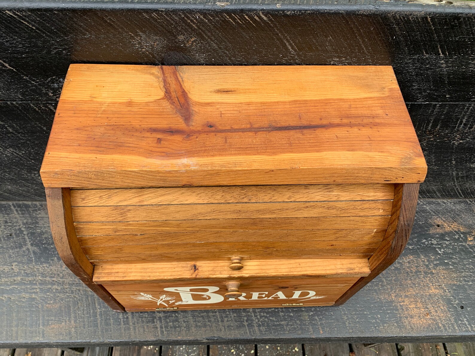 Vintage Wood Bread Box Pie Safe Rustic Farmhouse Bread Box Etsy