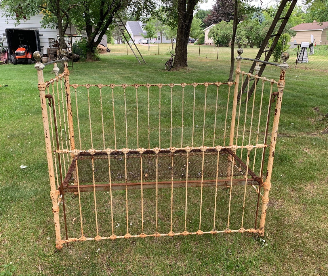 Antique Cast Iron Baby Crib Outdoor Patio Furniture Love Etsy