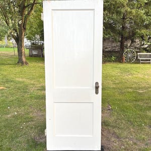 Antique Two Panel Wood Door, Reclaimed, Architectural Salvage, Renovation 30&quot; x 78.25&quot; EH69-LH