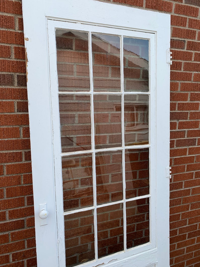 Antique Wood Screen Storm Door Glass Lite Pantry Door Etsy