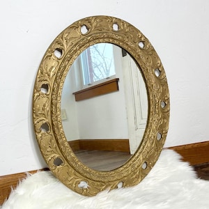 Antique Gold Mirror Gilded Entryway Vanity Hall Mirror 23&quot; x 27&quot;