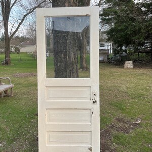 Antique Wood Wavy Glass Window Entry Exterior Door Architectural Salvage Pantry Laundry Replacement 32" x 79.25" EA51