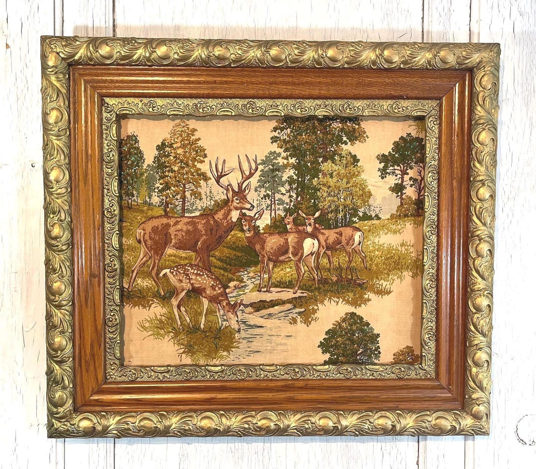 Antique Rustic Deer Wildlife Wall Art Framed EB22 - Etsy