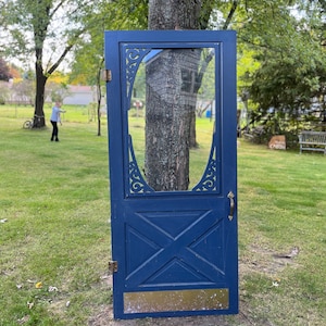 Farmhouse Screen Storm Door, Victorian Reclaimed Exterior Door, Replacement. Architectural Salvage, NO GLASS 35.75" x 79.75" DS63