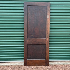 Antique Wood Recessed Two Panel Interior Door, Shaker, Reclaimed, Farmhouse, Architectural Salvage, Renovation 32&quot; x 79&quot; ED6-RH
