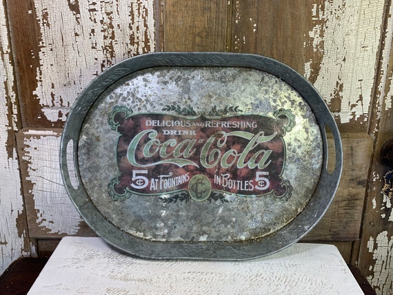 Coca-Cola Galvanized Tin Serving Tray