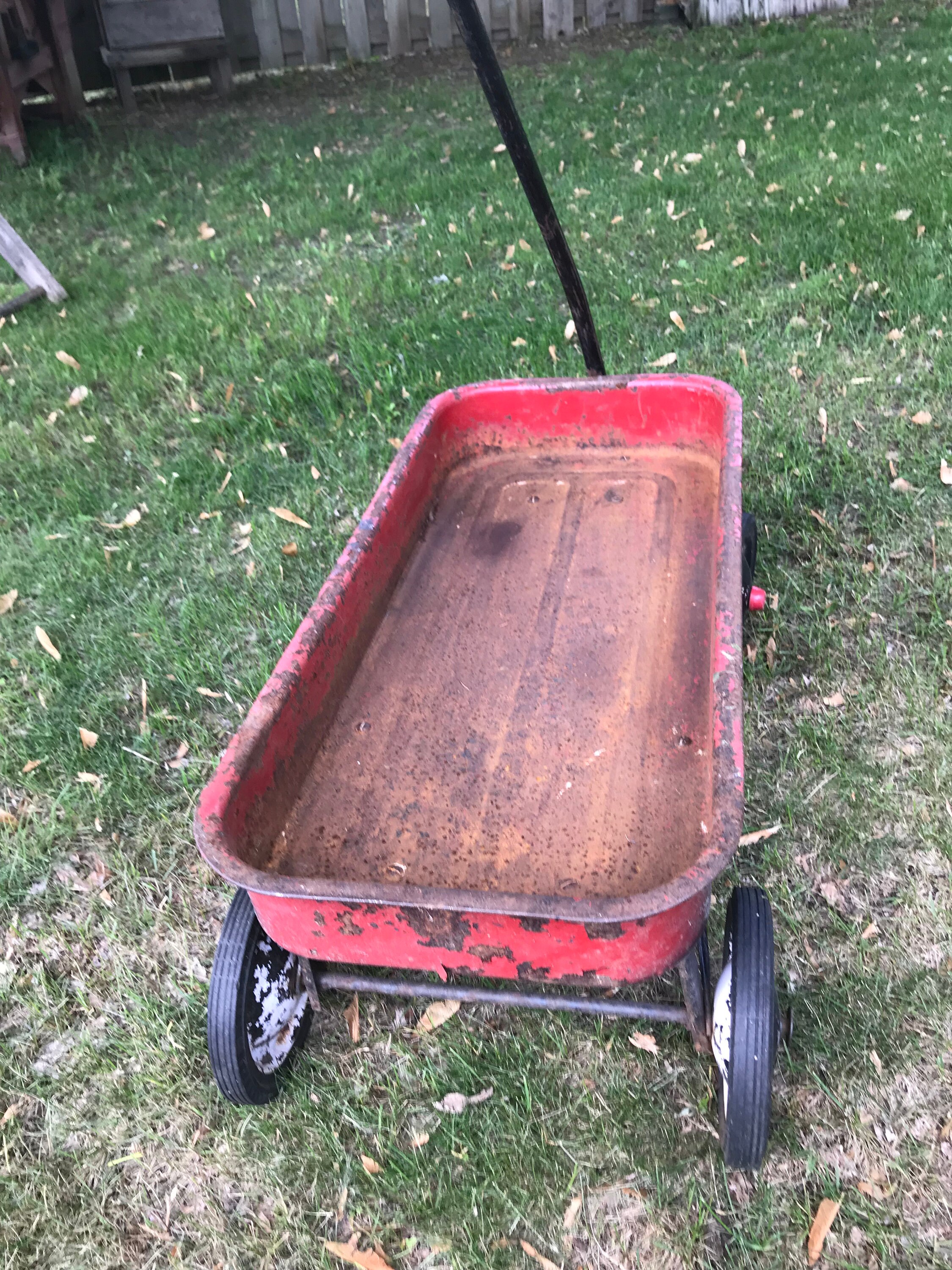 Antique Radio Flyer Wagon Full Size 90 1970's Red Etsy