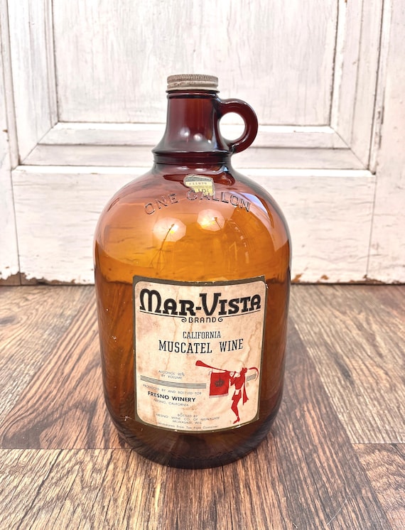 Vintage Gallon Muscatel Wine Bottle Mar-vista Duraglass Brown Glass Jug -  Etsy