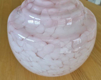 Art Deco Mottled Pink Glass Light Shade Ceiling Pendant