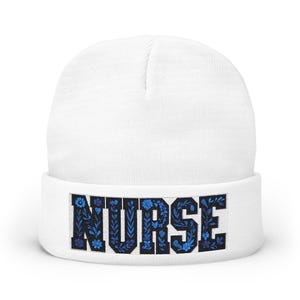 Nurse Beanie - Cozy Knit Cap for Healthcare Heroes, Gift for Nurses, Winter Wear, Personalized Embroidered Beanie, Stylish Nurse Apparel
