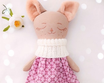 Regalo de niña Muñeca personalizada Muñeca de trapo niña Paño Primer regalo para niños pequeños Muñeca suave juguetes para bebés muñecas gato primer regalo de cumpleaños