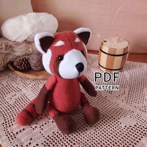 Red Panda Plush Do it yourself   animal Sewing patterns plush toy