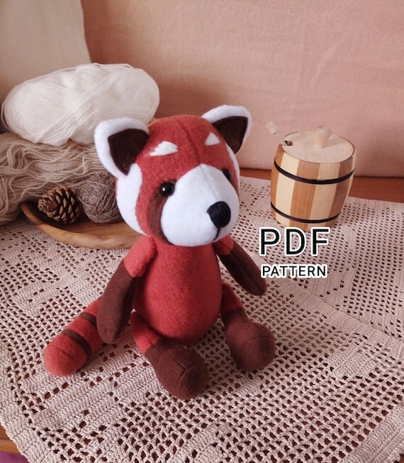 レッサーパンダのぬいぐるみ 自分で作る動物 縫い付けパターン