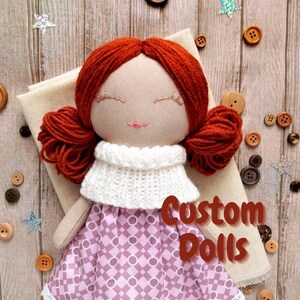 Baby girl gift  Rag doll girl handmade dolls Cloth doll Baby&#39;s first doll Toddler gift Soft doll baby Kids toys educational