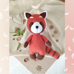 Red Panda Plush Pattern stuffed Animal Sewing patterns plush toy