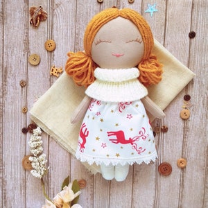 Personalized dolls  Rag doll girl Cloth doll Baby&#39;s first doll Toddler gift Soft doll baby handmade dolls First birthday gift girl
