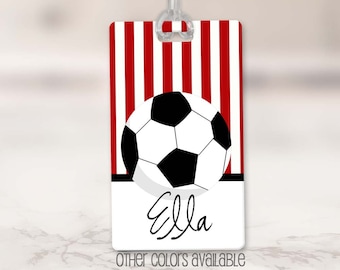 Etiqueta para equipaje de fútbol personalizada para equipos de ligas infantiles
