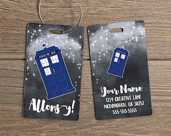 Etiqueta de equipaje personalizada Allons-y, regalo de viaje para fans de Doctor Who