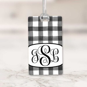 Personalized Luggage Tag, Buffalo Print Luggage Tag, Monogrammed Bag Tag