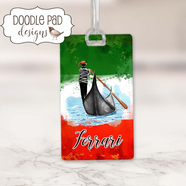 Italy Travel Gift, Personalized Travel Tag, Italian Luggage Tag