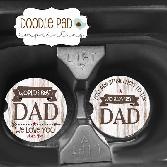 Car Coaster Dad Gift Custom Coaster Gift World's Best Dad Car Accessory Gift for Grandpa