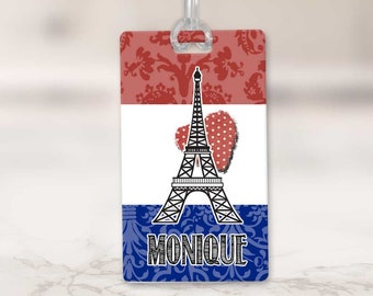 Personalized Luggage Tags / Paris France Bag Tag