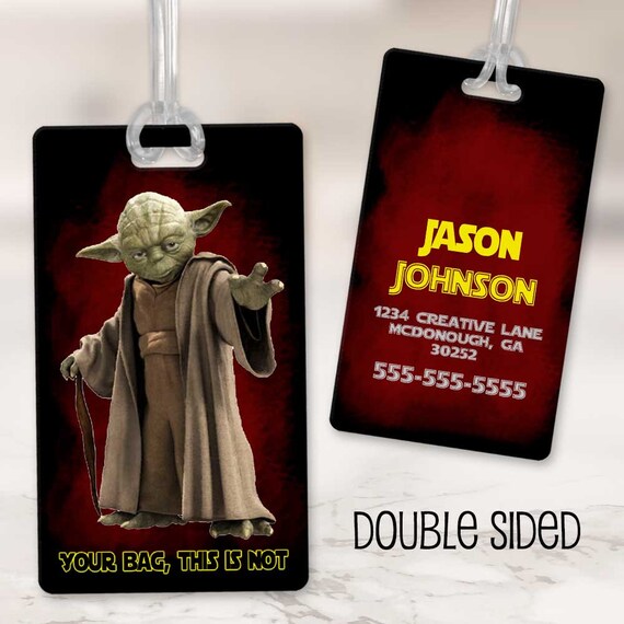Star Wars Luggage Tag Personalized Yoda 