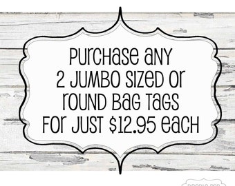 Discounted Jumbo and Round Bag Tags | Bulk discount listing