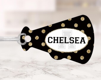 Custom Bag Tag Cheer Team Gift Megaphone Luggage Tag Personalized Backpack Tag for Cheerleaders