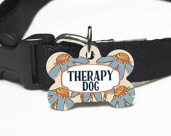 Therapy Dog Collar Tag - Personalized Pet ID tag