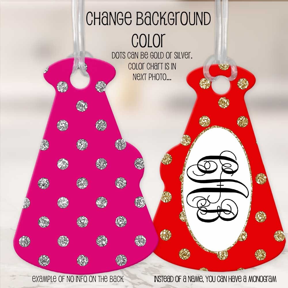 Cheerleader Tag Black With Gold Dots Megaphone Bag Tag Cheer Etsy UK