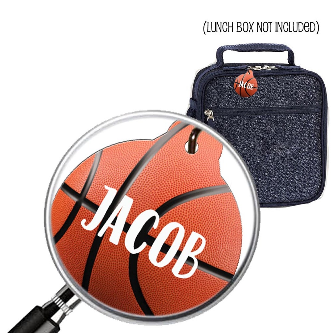 Personalized Basketball Lunch Box Tag Zipper Pull Charm Etsy