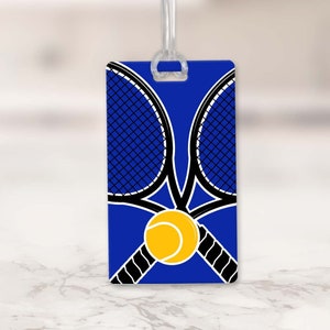 Personalized Tennis Bag Tag, Tennis Gift, Tennis Racket Tag image 1