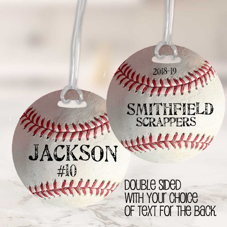Round Baseball Bag Tag Personalized Sports Bag Tag SUMMER Etsy New