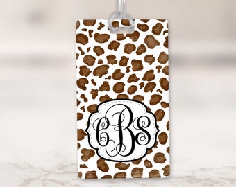 Personalized Luggage Tag, Custom Luggage Tag, Cheetah Print Bag Tag