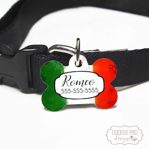 Flag of Italy Pet ID Tag, Italian Dog Tag