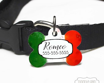 Flag of Italy Pet ID Tag, Italian Dog Tag