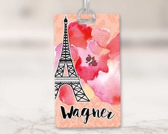 Personalized Luggage Tag | Eiffel Tower luggage tag | Personalized Bag Tag