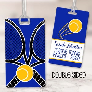 Personalized Tennis Bag Tag, Tennis Gift, Tennis Racket Tag image 2