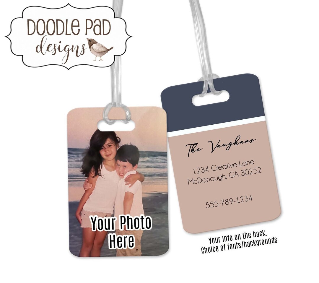 Custom Photo Luggage Tag Company Logo Tag Double Sided Etsy