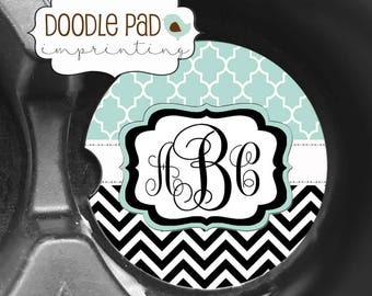 Monogram Car Coasters, Personalized Car Gift, Car Cup Holder