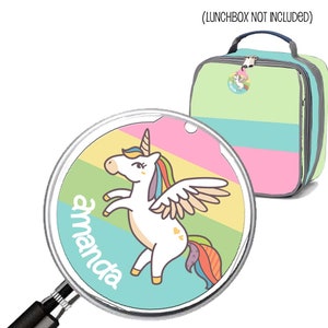 Unicorn Lunch box Name Tag | Coat Jacket Tag | Personalized Free