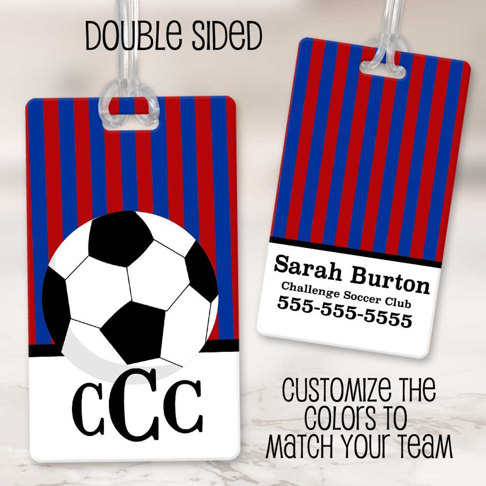 Personalized Soccer Bag Tag Soccer Team Tags Etsy