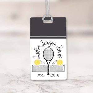 Tennis Luggage Tag Tennis Team Bag Tag with custom colors