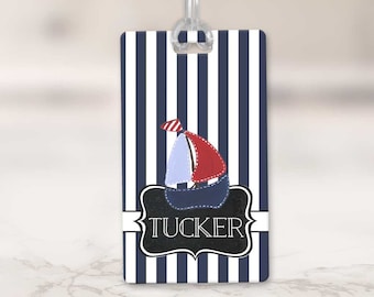 Nautical Luggage Tag, Personalized Diaper Bag Tag