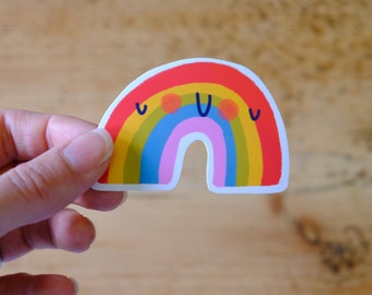 Kawaii rainbow Vinyl Sticker | Kawaii Stickers | Cute Vinyl glossy Sticker, planner and journalling stickers, laptop sticker decal